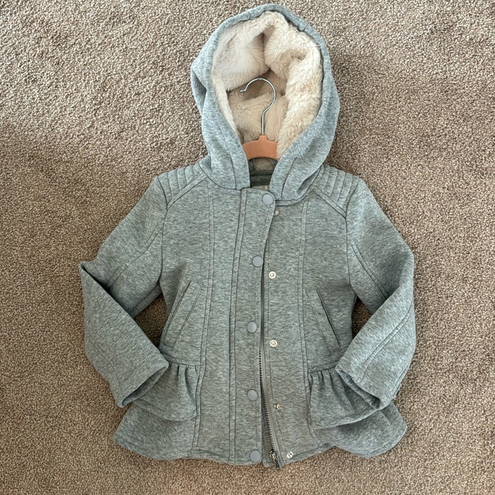 Girls ruffle hem coat